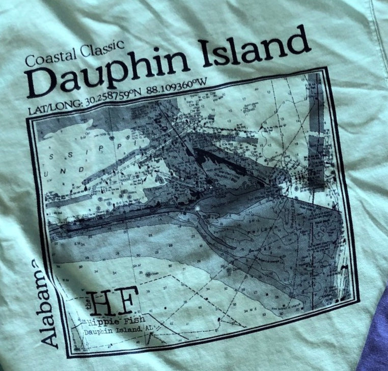 DAUPHIN ISLAND MAP SHIRT SHORT SLEEVE