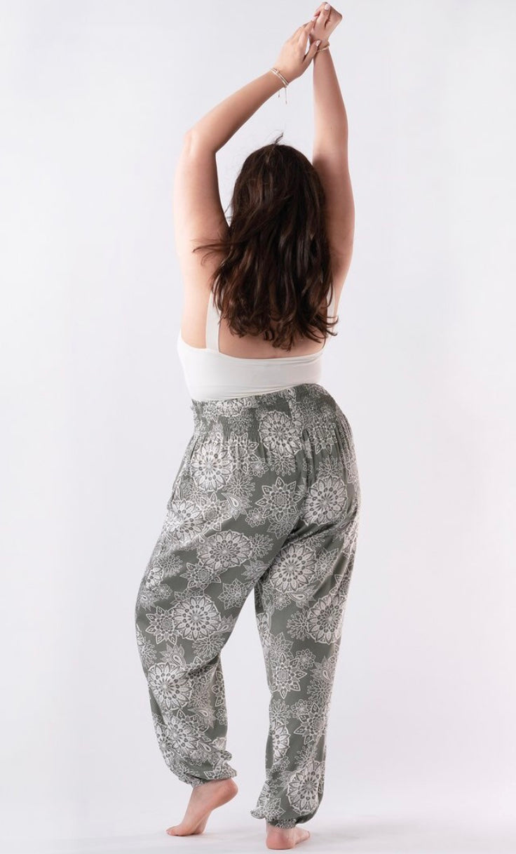 TROPICAL PRINT HAREM PANTS