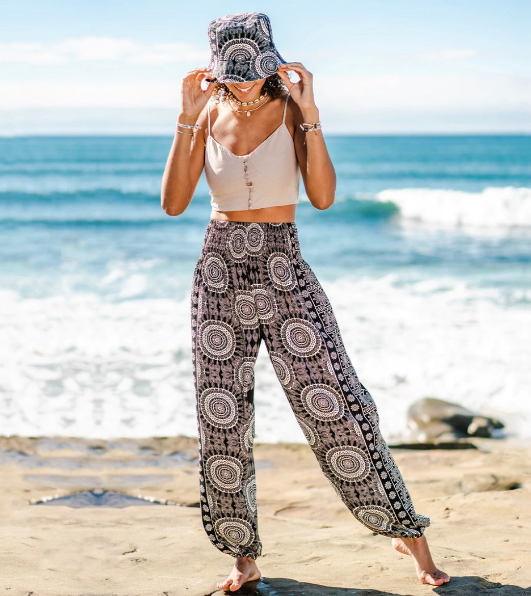 TROPICAL PRINT HAREM PANTS