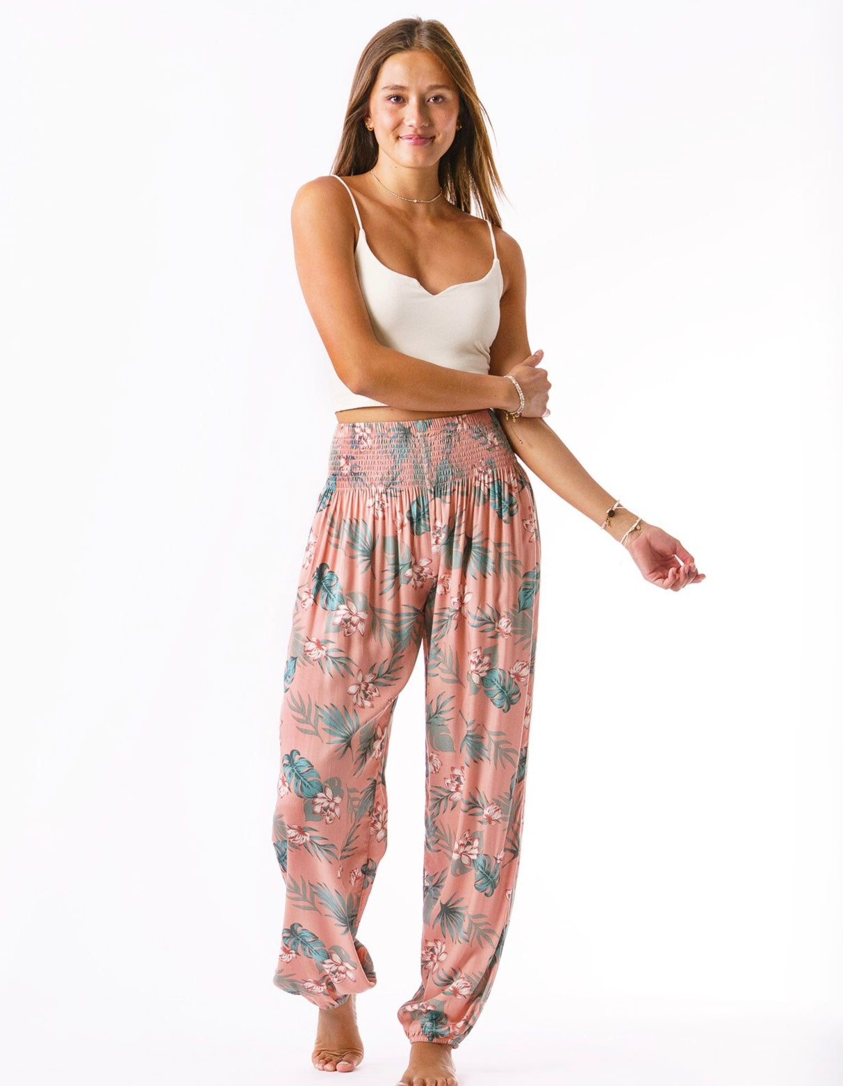 TROPICAL PRINT HAREM PANTS