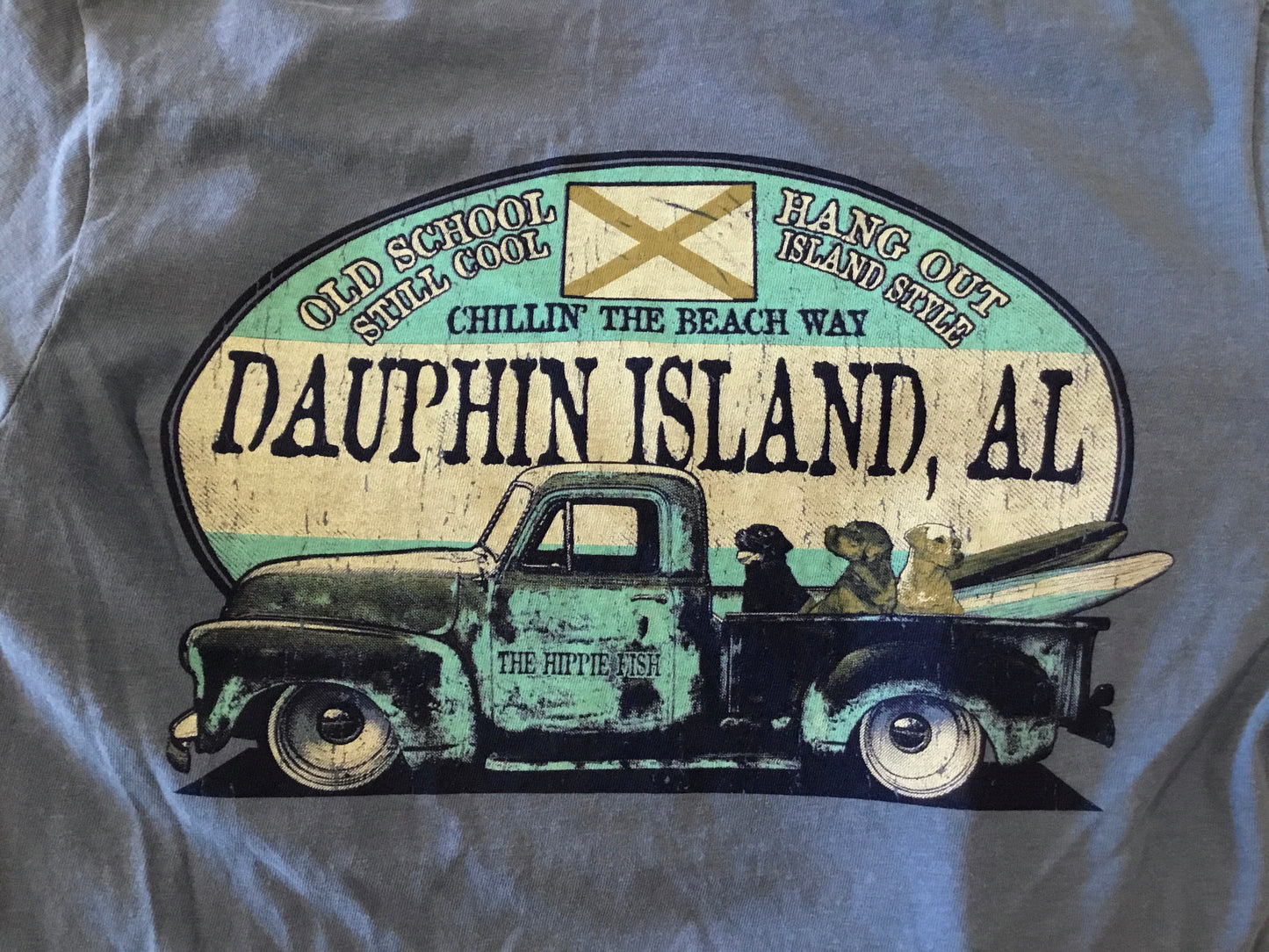 PICKUP TRUCK/SURFING DOG LS T-SHIRT