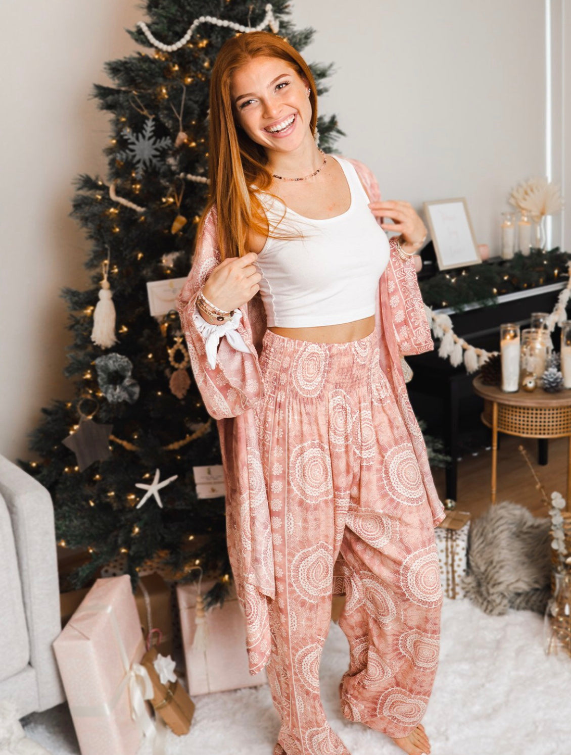 TROPICAL PRINT HAREM PANTS