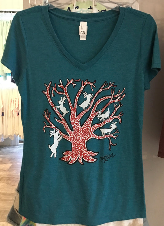 GOAT TREE V-NECK FITTED SS