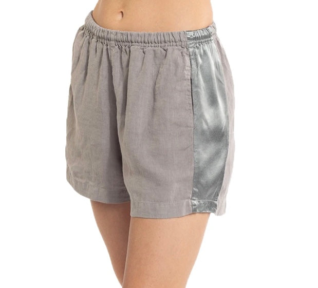 SATIN INSET LINEN SHORTS