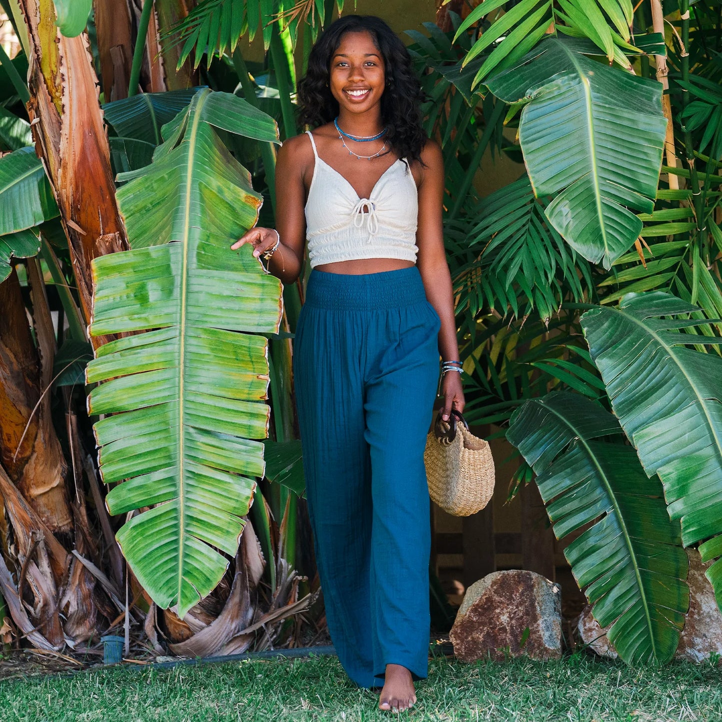 WIDE LEG COTTON PANTS