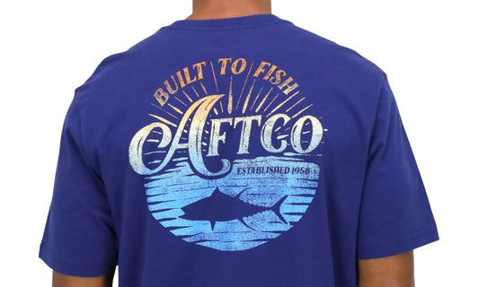 AFTCO MEN'S ALKALINE T-SHIRT STORM BLUE