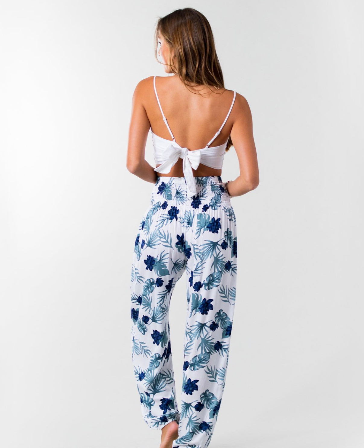 TROPICAL PRINT HAREM PANTS
