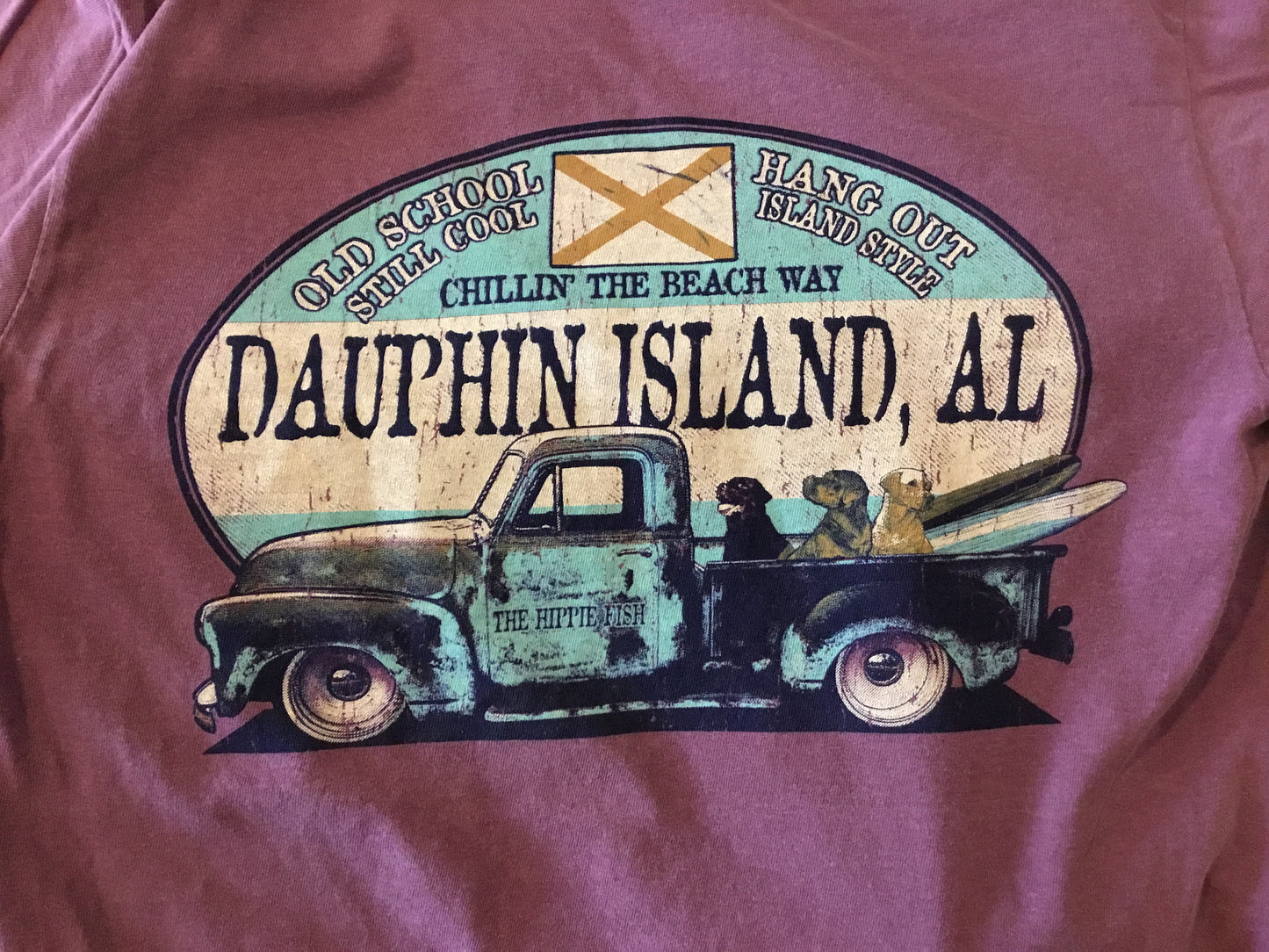 PICKUP TRUCK/SURFING DOG LS T-SHIRT