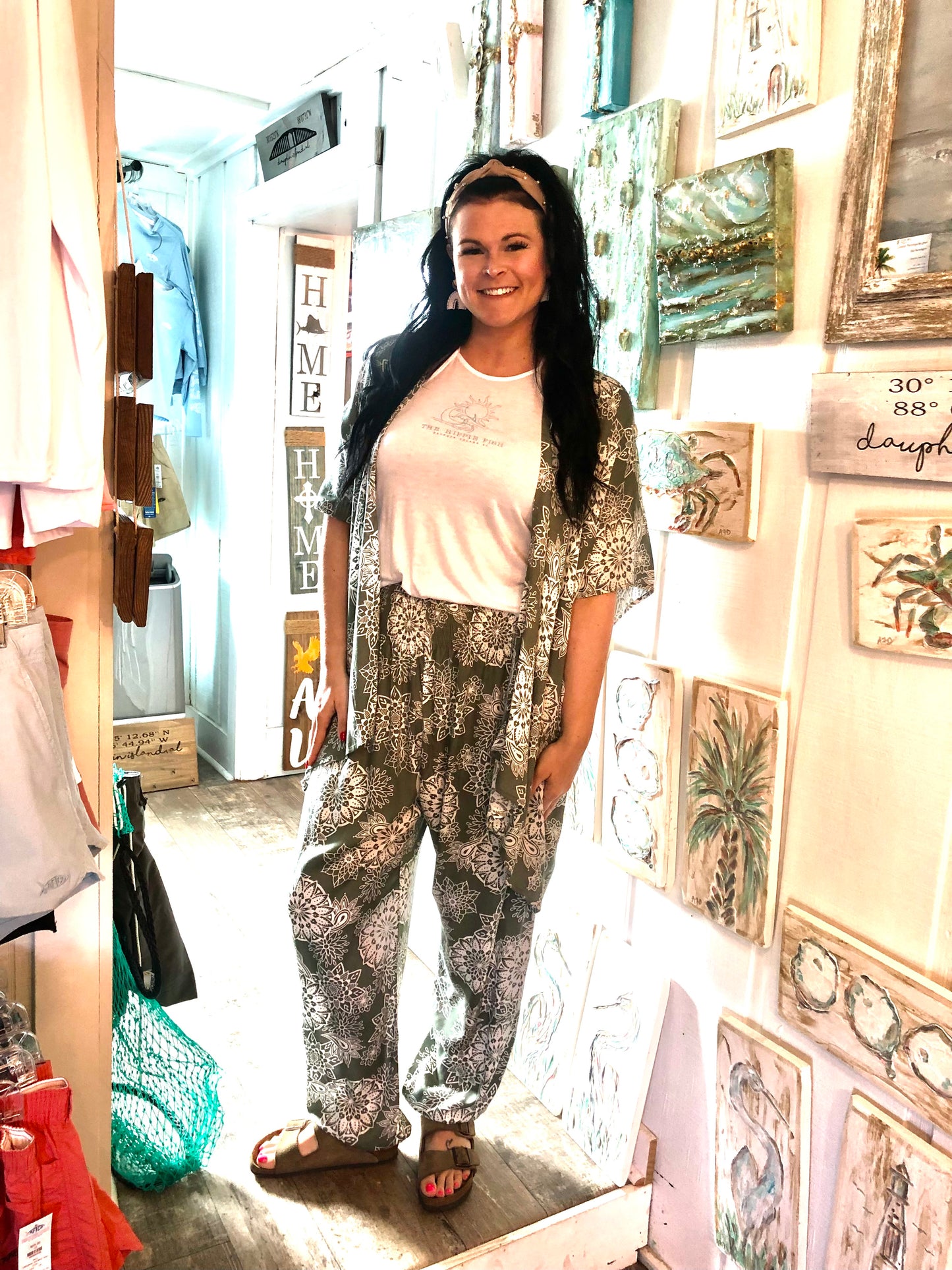 TROPICAL PRINT HAREM PANTS