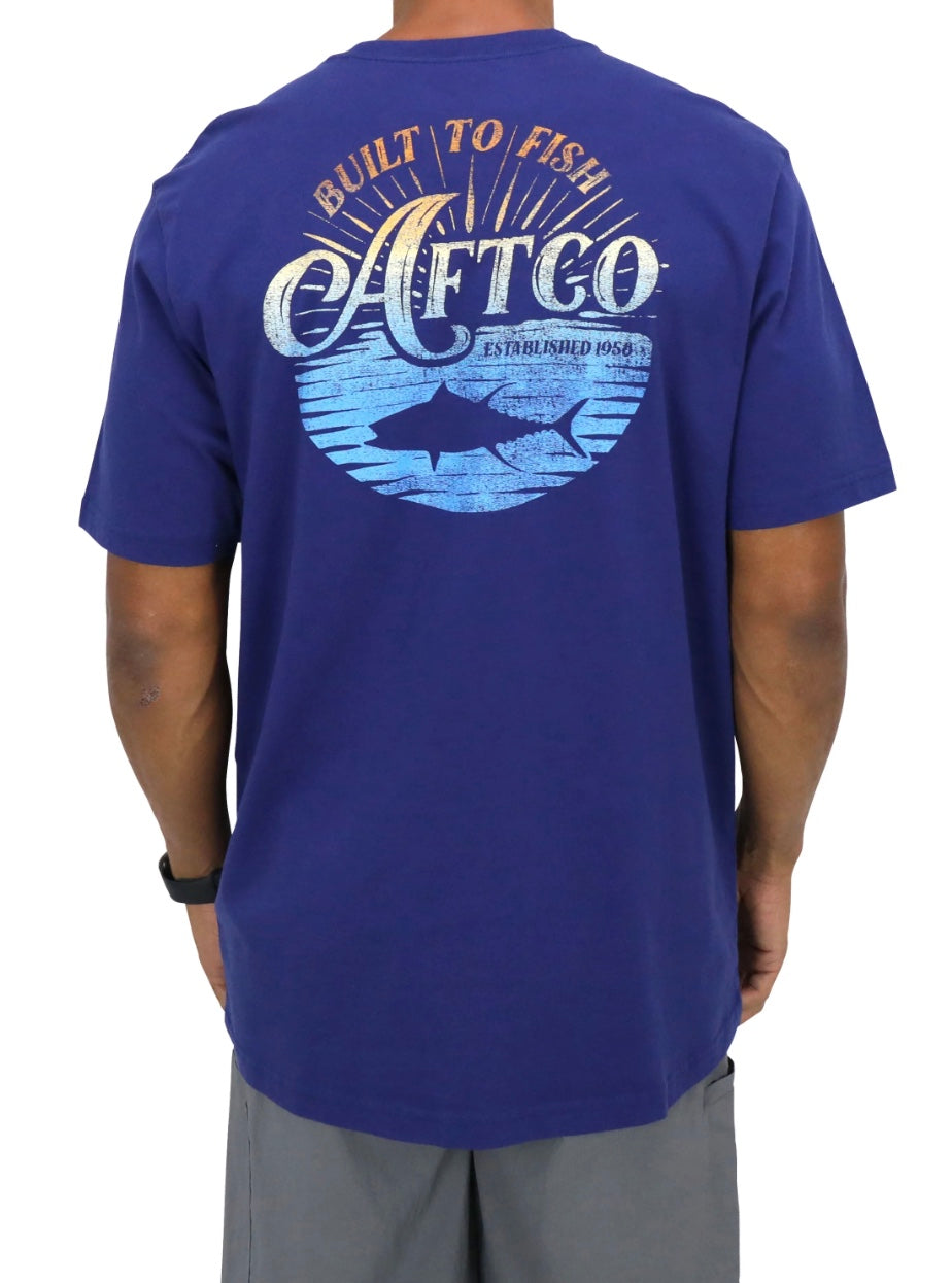 AFTCO MEN'S ALKALINE T-SHIRT STORM BLUE