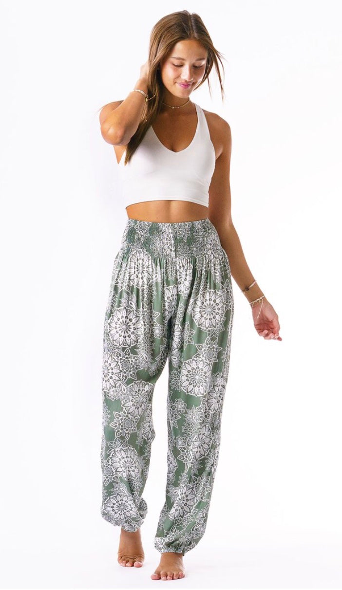 TROPICAL PRINT HAREM PANTS