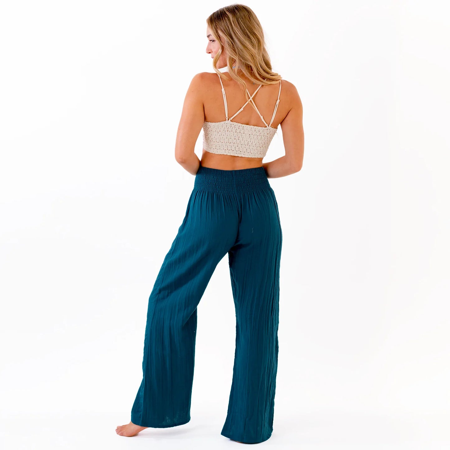WIDE LEG COTTON PANTS
