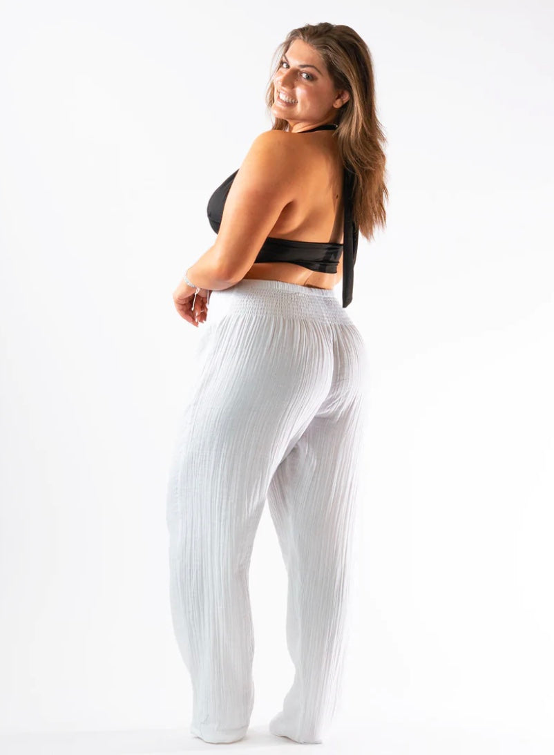 WIDE LEG COTTON PANTS