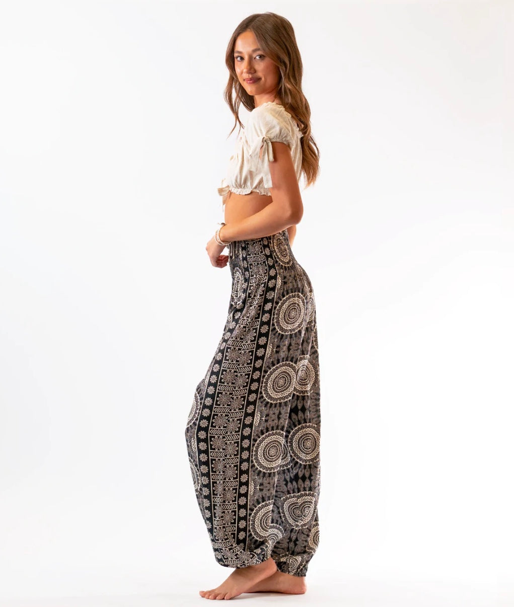 TROPICAL PRINT HAREM PANTS