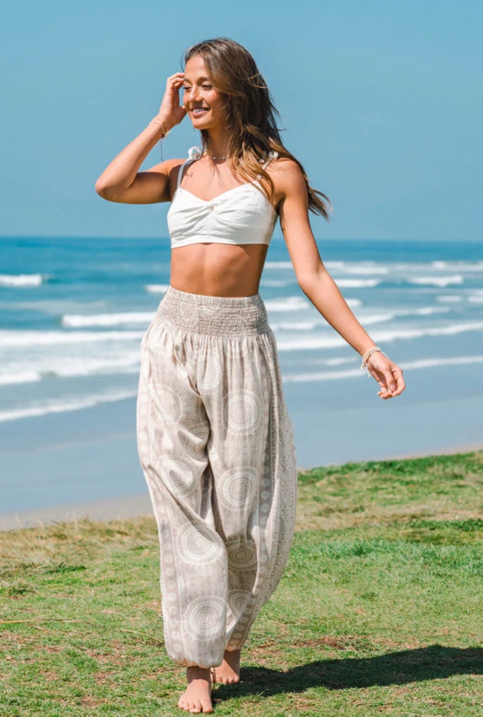 TROPICAL PRINT HAREM PANTS