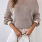 BALLOON SLEEVE RIBBED KNIT SWEATER