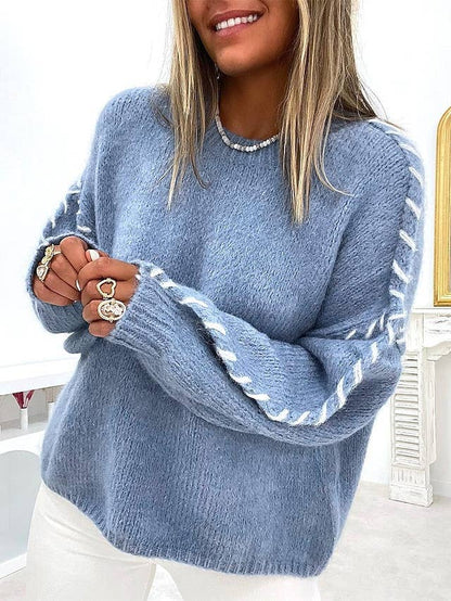 CONTRAST STITCH SWEATER