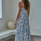 TROPICAL LINEN PRINT MIDI DRESS