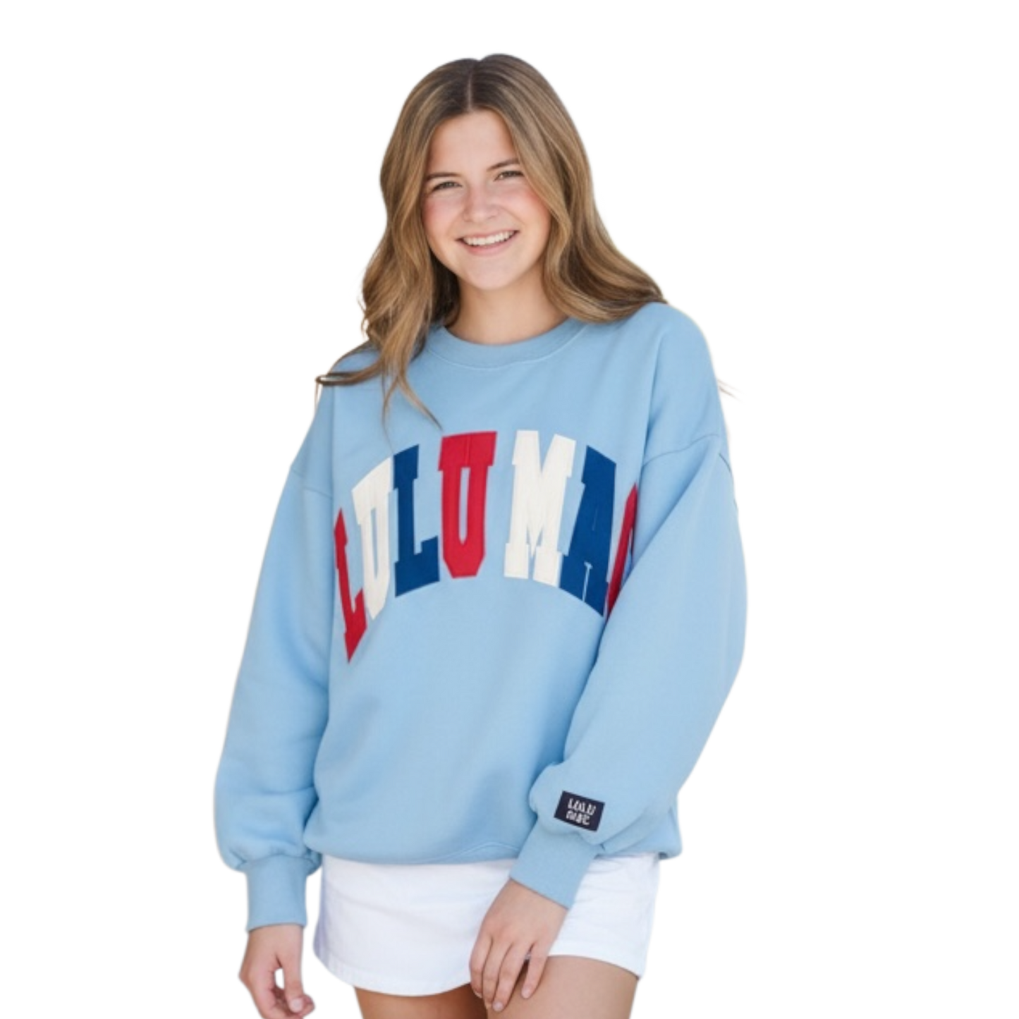 LULU MAC RED/WHITE/BLUE STITCH SWEATSHIRT