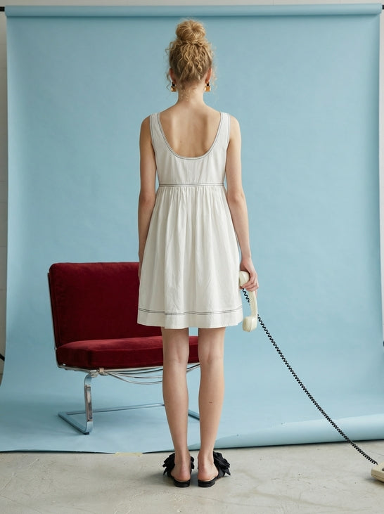 MAGGIE CONTRAST STITCH MINI DRESS