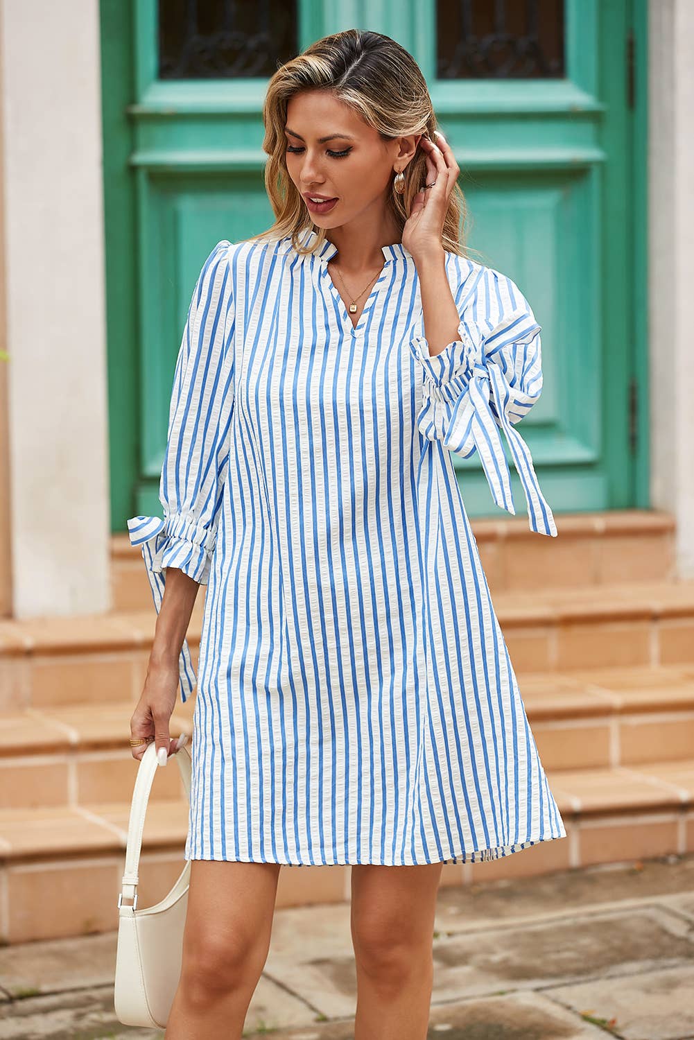 STRIPED SHIFT DRESS