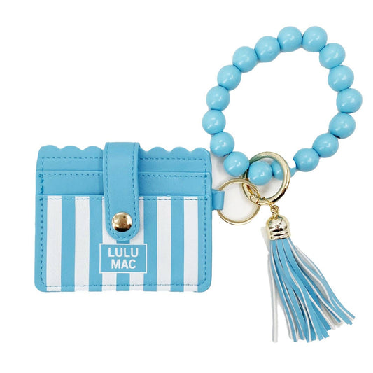 LULU MAC BEADED WRISTLET ID WALLET DARBY STRIPE
