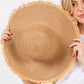 JACKIE FRAYED EDGE FLOPPY STRAW SUN HAT