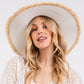 JACKIE FRAYED EDGE FLOPPY STRAW SUN HAT