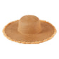 JACKIE FRAYED EDGE FLOPPY STRAW SUN HAT