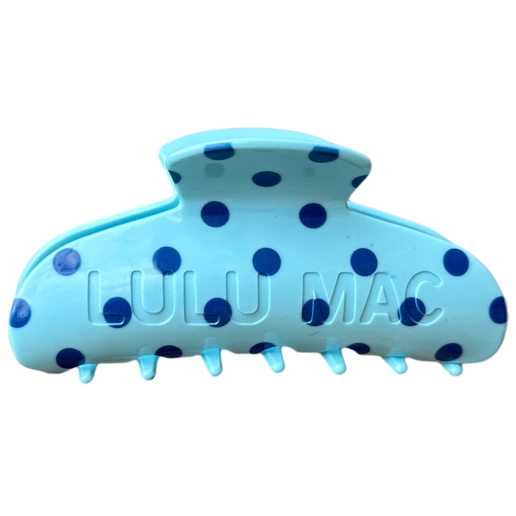 LULU MAC HAIR CLIP BLUE/NAVY DOT