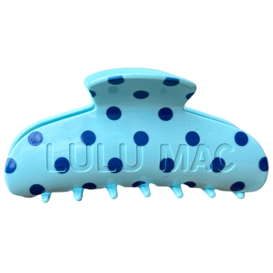 LULU MAC HAIR CLIP BLUE/NAVY DOT