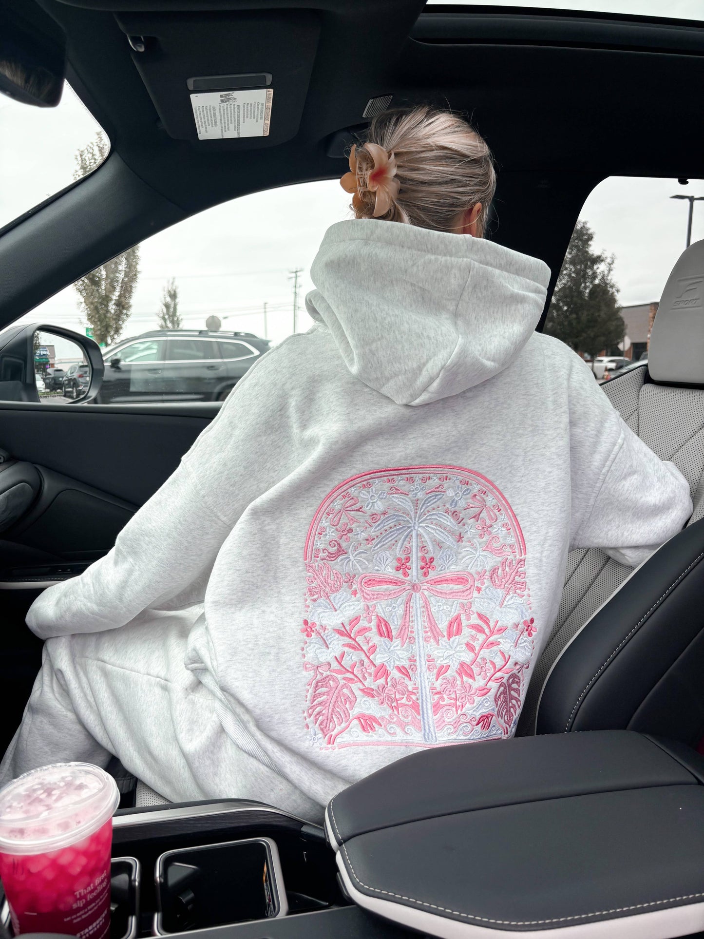TROPICAL PALMS EMBROIDERED HOODIE