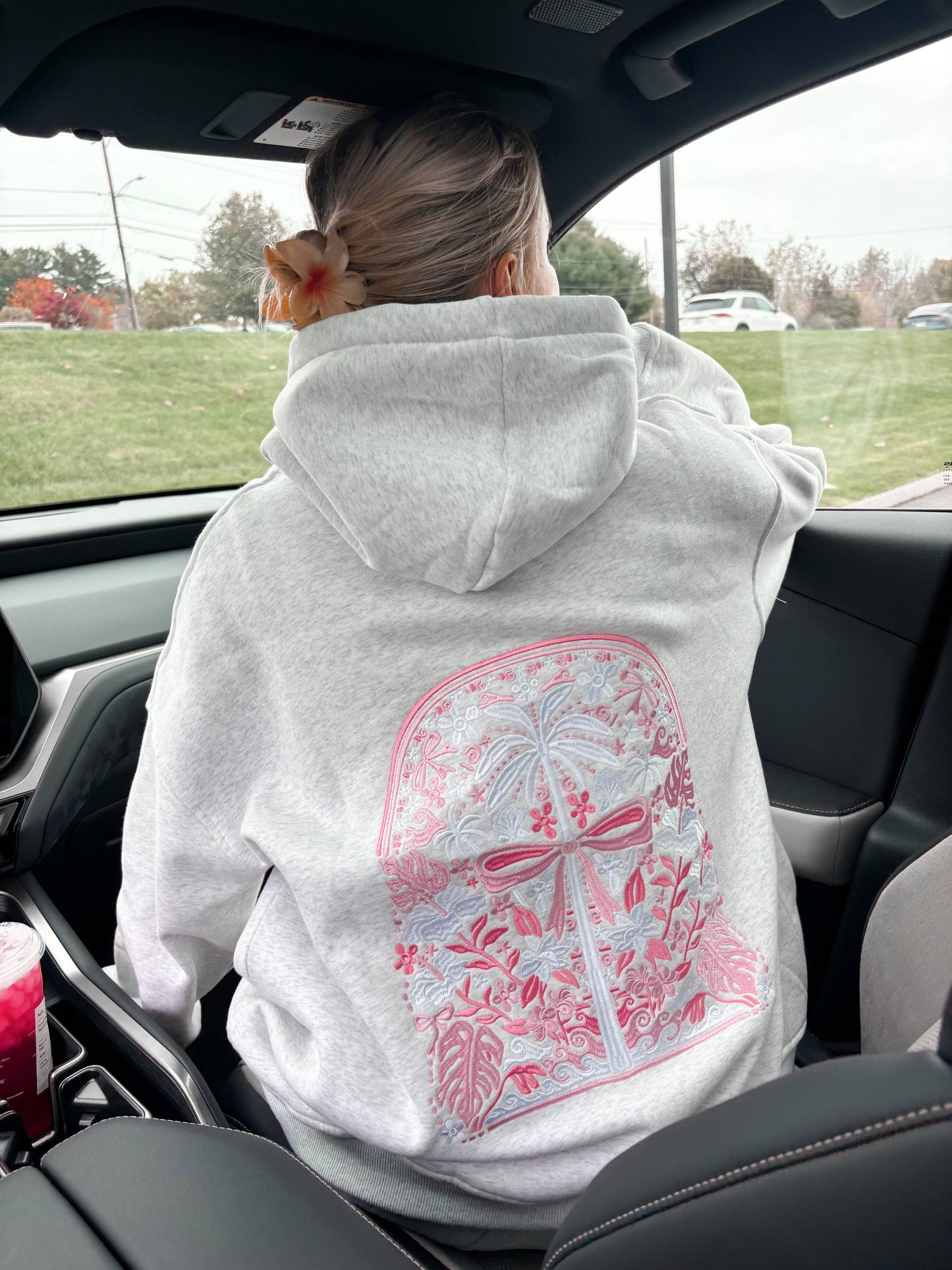 TROPICAL PALMS EMBROIDERED HOODIE
