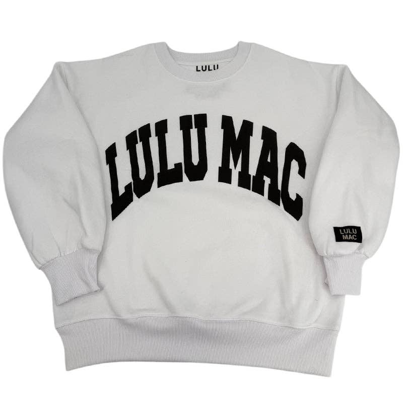 LULU MAC WHITE/BLACK PUFF SWEATSHIRT