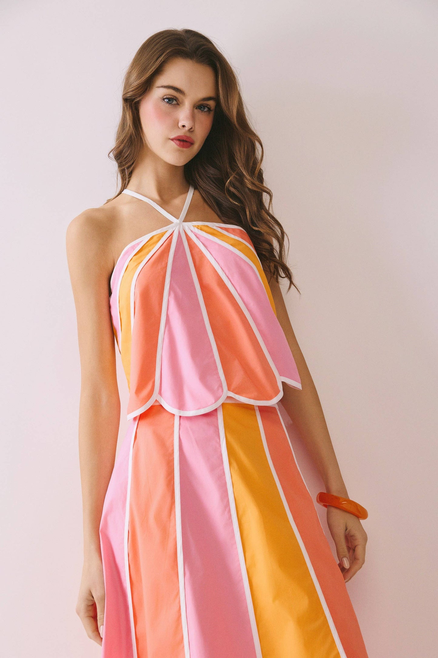 LAURA COLOR BLOCK SCALLOP EDGE SET