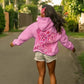 SEA TURTLES FLORAL EMBROIDERED OVERSIZE HOODIE