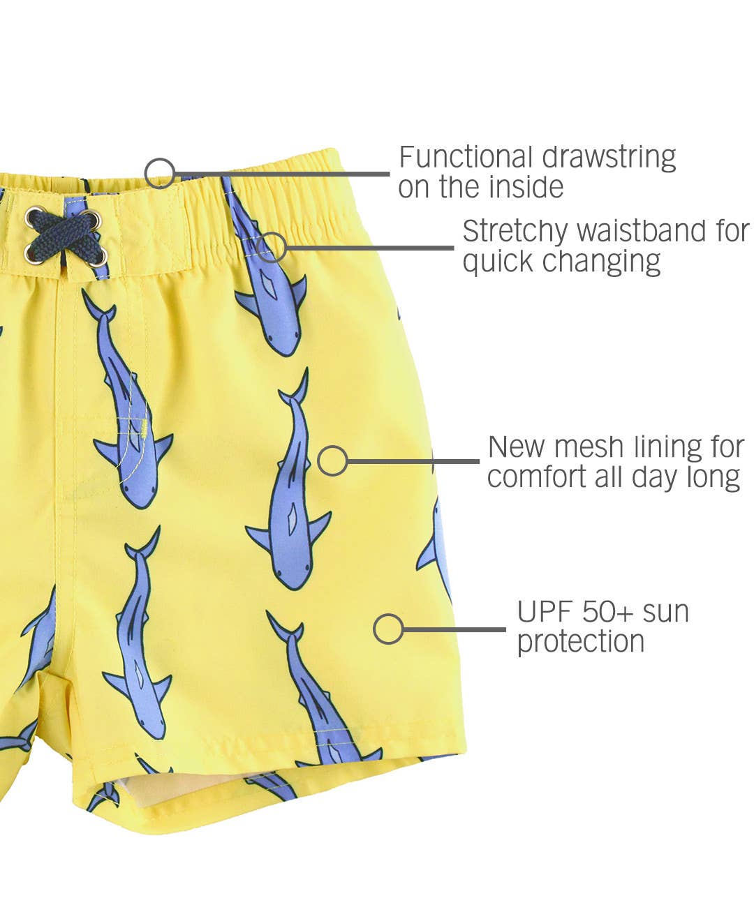 BOYS JAWSOME SHARK SWIM TRUNKS