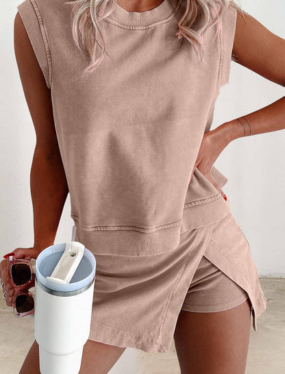 SLEEVELESS CASUAL SKORT SET