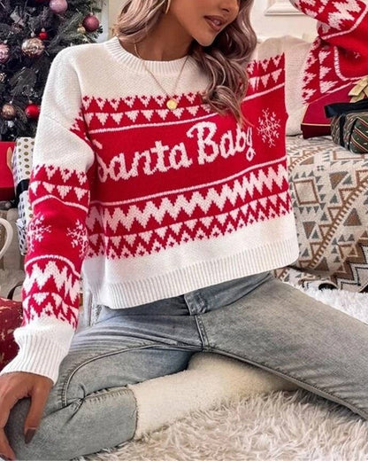 SANTA BABY CHRISTMAS KNIT SWEATER