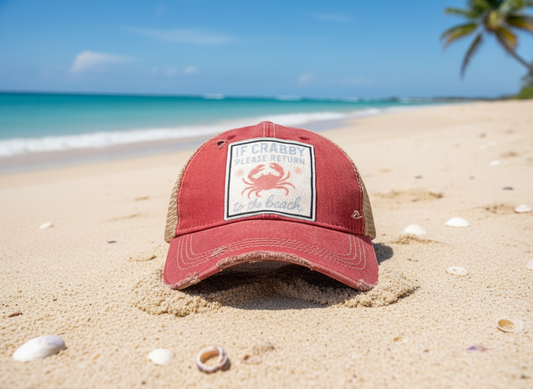 IF CRABBY PLEASE RETURN TO THE BEACH TRUCKER HAT