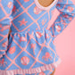 GIRLS TROPICAL TRELLIS PEPLUM RASH GUARD SWIMSUIT