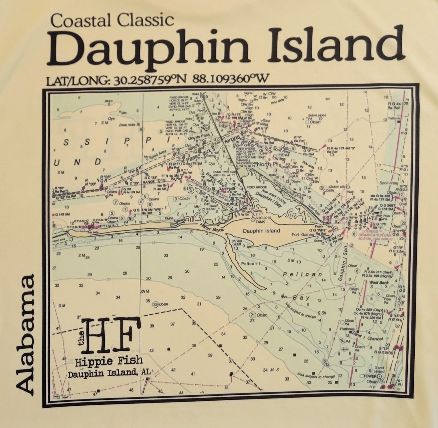 SOLAR DRI-FIT SHIRTS SS DAUPHIN ISLAND MAP