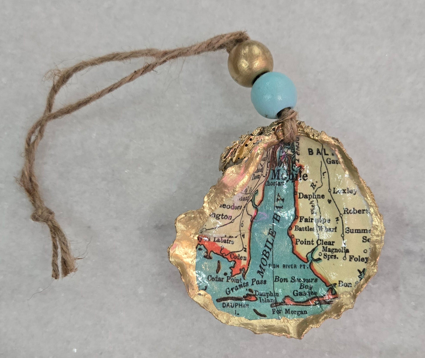 OYSTER MAP ORNAMENT