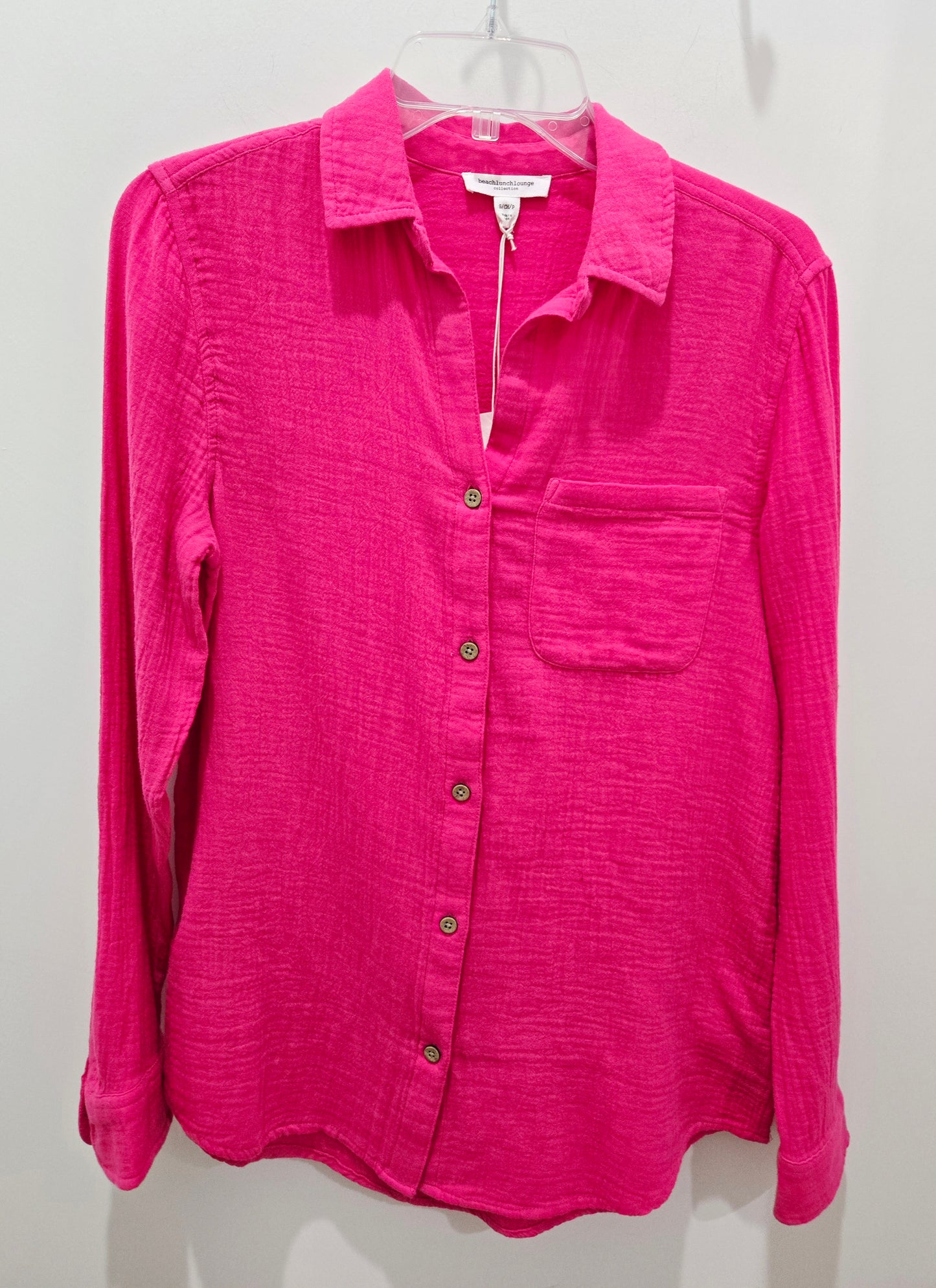 ALESSIA LS LINEN BUTTON DOWN TOP