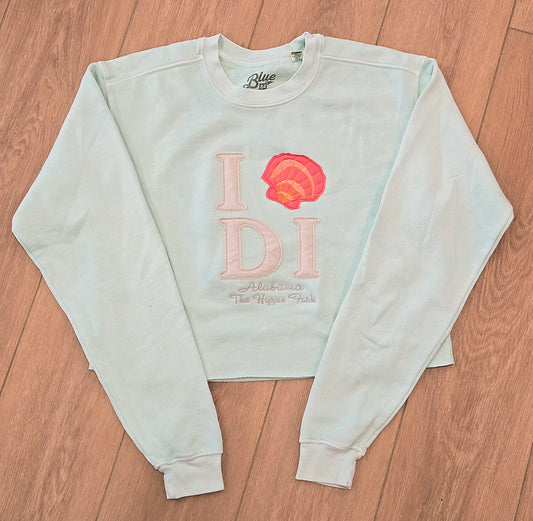 TALE BE TOLD MID CROPPED FLEECE CREW
