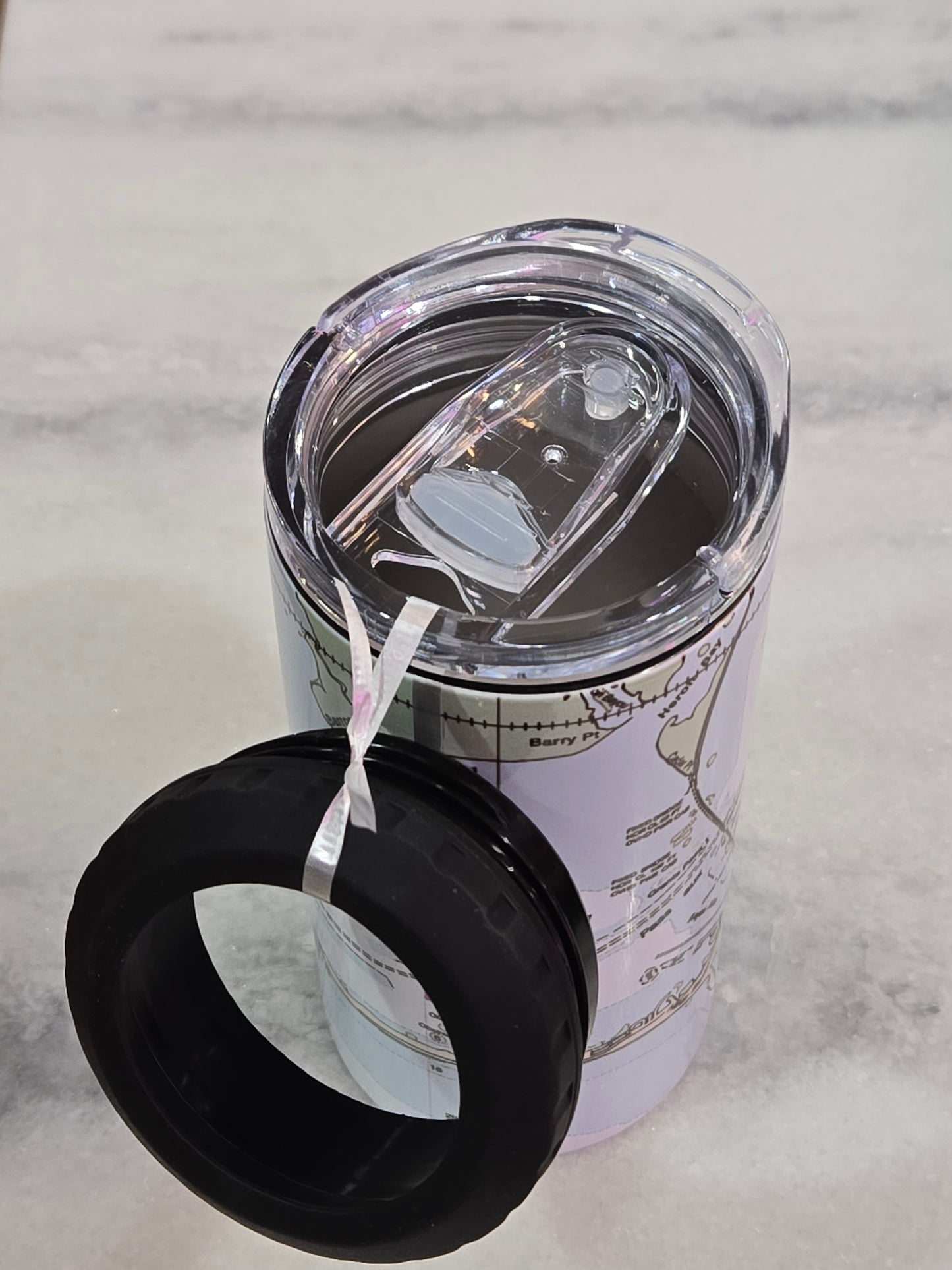 NAUTICAL MAP 4 IN 1 CAN COOLER - DAUPHIN ISLAND