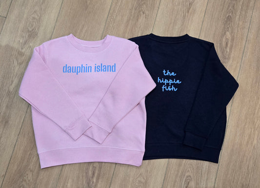YOUTH DAUPHIN ISLAND BLOCK PRINT SWEATSHIRT
