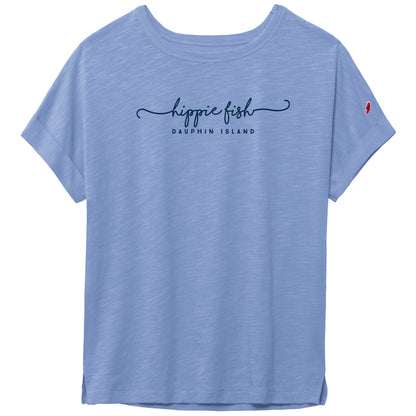 CURSIVE HIPPIE FISH ROLLED CUFF TEE