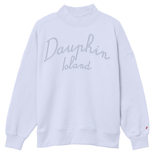 MOCK NECK SCRIPT SWEATSHIRT