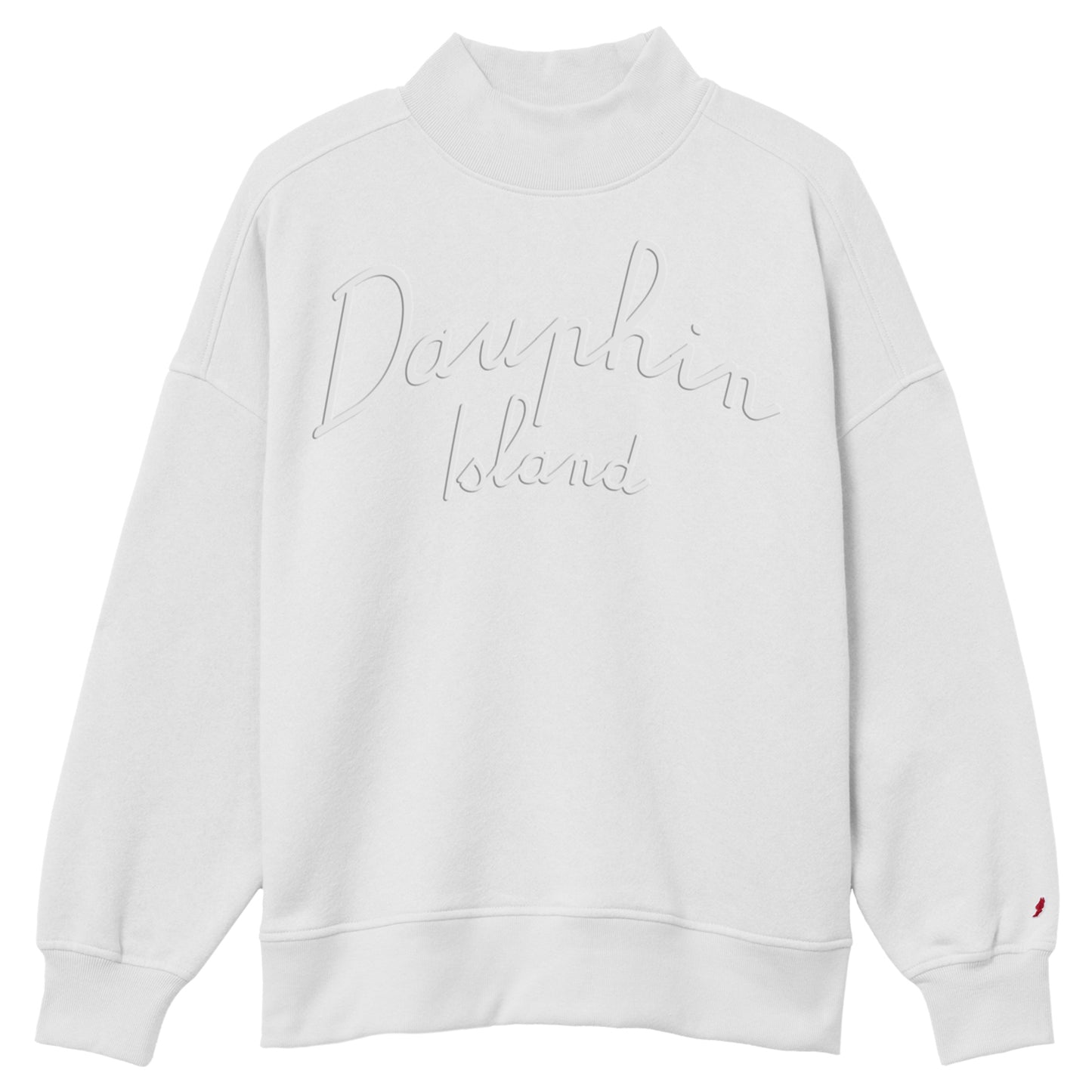 MOCK NECK SCRIPT SWEATSHIRT